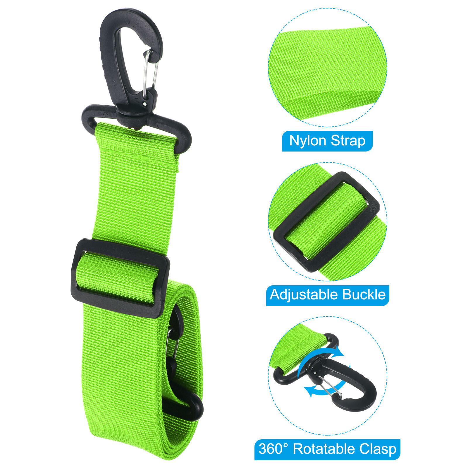 SALOMON Cinghia Porta Sci 110cmx3 8cm Confezione da 4 Cinghia per Scarponi da Snowboard Verde Chiaro