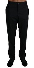 DOLCE & GABBANA Pants Black Wool Stretch Dress Trousers s. IT54 / W40 RRP $9000