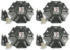 4x New Kmc Xd Series Xd822 Monster Ii Wheel Center Caps Matte Black M-959sb