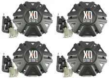 4x NEW KMC XD Series XD822 Monster II Wheel Center Caps Matte Black M-959SB