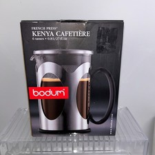 Bodum Kenia Cafetera Prensa Francesa Cafetera Tetera Vidrio 6 Tazas Nuevo en Caja
