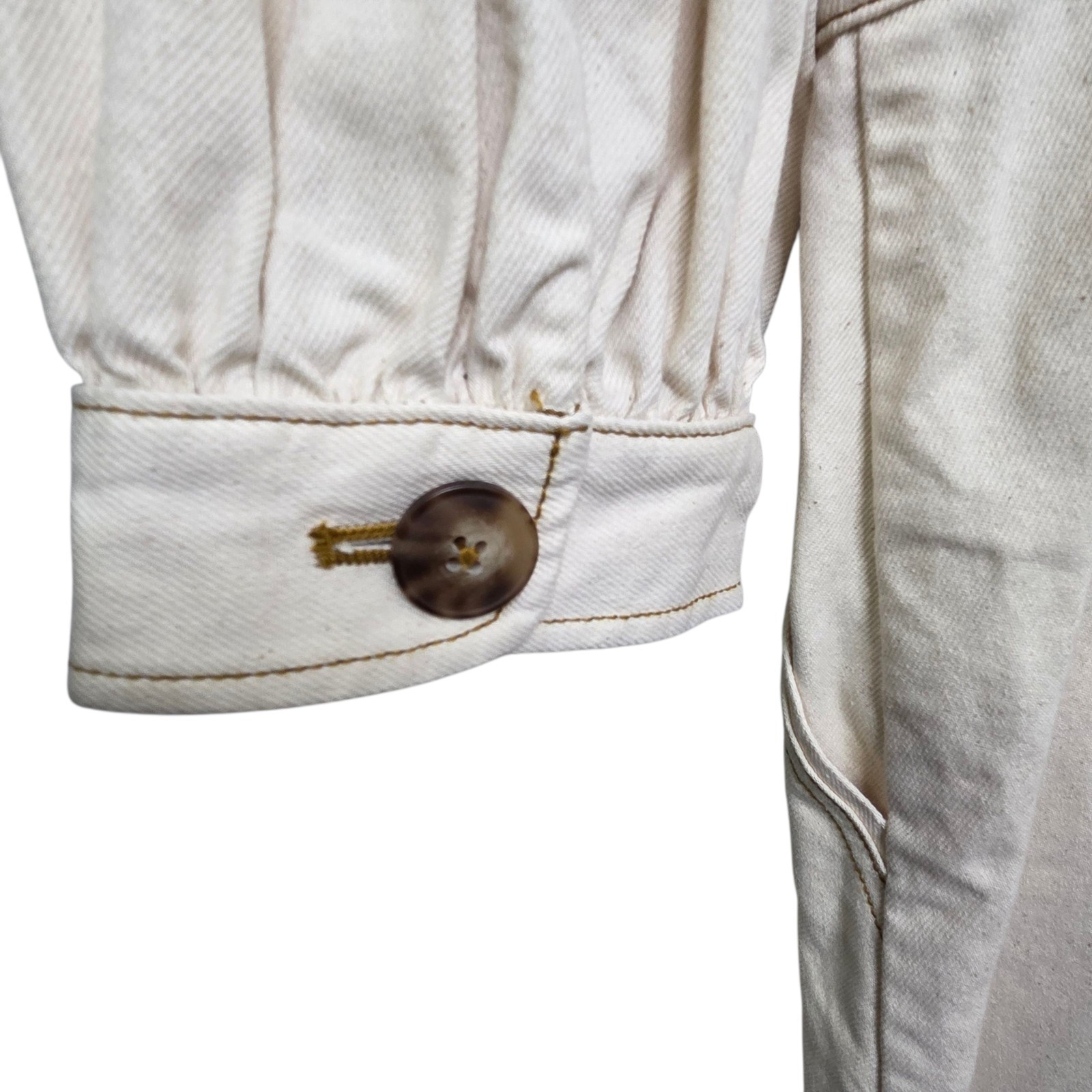 Tory Burch Womens Ivory Button Front Puffed Sleeve Cotton Dress SZ 14 New NWT thumbnail 9