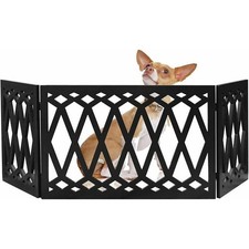 Pet Gate for Doorways and Stairs - Safety Dog Gate -Wooden Panel Freestanding...