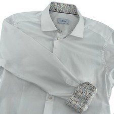 Eton Contemporary Dress Shirt Men's White Long Sleeve Button Down Size 39 15.5