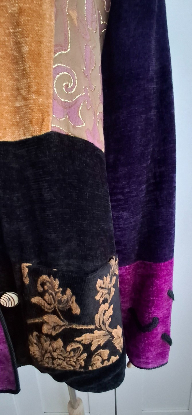 Indigo Moon Jacket Tapestry Patchwork Vintage Boh… - image 6