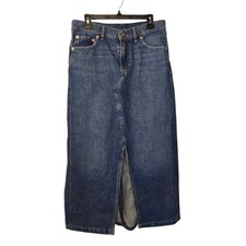 Gap Jean Denim Middle Slit Mermaid Back Maxi Skirt Y2K Style Size 30