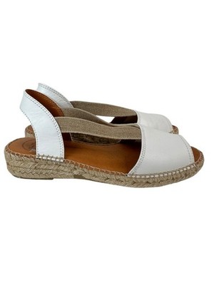 Toni Pons Etna P Womens Euro 41 White Leather Espadrille Resort Sandals