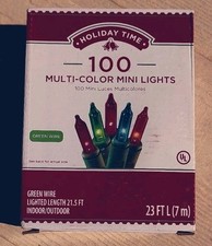 Holiday Time Multicolor 100 Mini Lights With Green Wire Lighted 21.5 Ft 23 Ft L