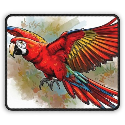 Cute Red Parrot Sketch Gaming Mouse Pad