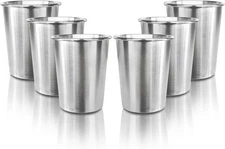 6 Pack 8 Oz Stainless Steel Kids Cups, Children'S Pint Cups, Stackable Metal Cup