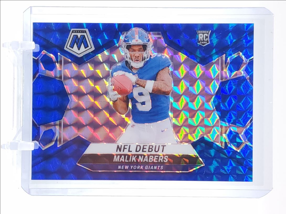 MALIK NABERS 2024 MOSAIC NFL DEBUT ROOKIE BLUE PRIZM GIANTS RC /99 Q0075