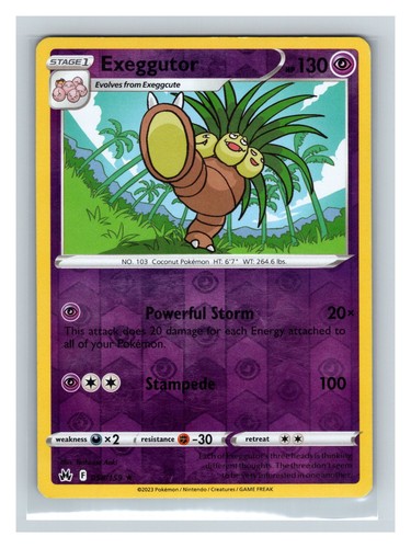 Pokemon TCG Exeggutor SWSH: Crown Zenith 058/159 Rare Very Good