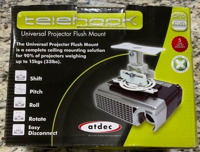 Projector Flush Ceiling Mount White By: Atdec Telehook TH-WH-PJ-WM New Open Box
