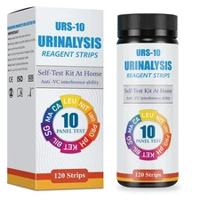 10-in-1 Urine Test Strips - 120 CT | Comprehensive Urinalysis for LEU, NIT, U...