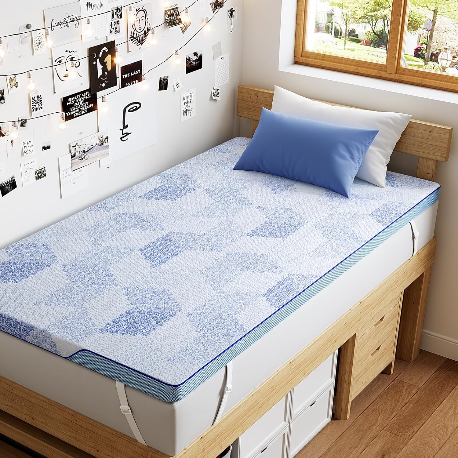 3-Inch Firm Memory Foam Mattress Topper Twin XL for Back Pain Relief