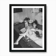 Girl Reading In Bathtub Art Print Framed Wall Art Poster Canvas Print Picture