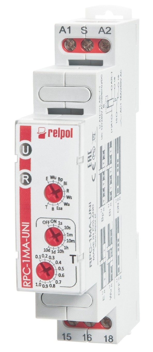 1P time relay 1sec-10day 12-240V AC/DC 50/60 RPC 863181