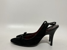 Tacchi vintage Chanel neri scamosciati slingback 37