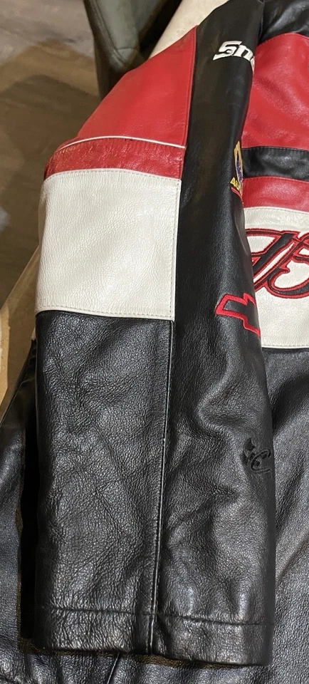 Chaqueta de cuero Wilsons Dale Earnhardt Jr. #8 Racing NASCAR para hombre talla mediana Foto 3 de 4