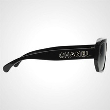 【超貴重】CHANEL ブラックレザー　サングラス CHANEL サングラス: レクタングル シェイプ サングラス, アセテート