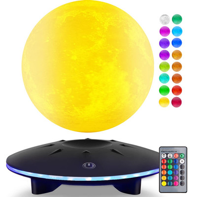 Uvehas Levitating Moon Lamp - Magnetic Floating And Spinning 16 Colors Led Moon