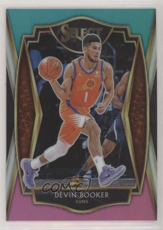 2020-21 Panini Select Premier Level Teal White Pink Prizm 18/25 Devin Booker 7f0