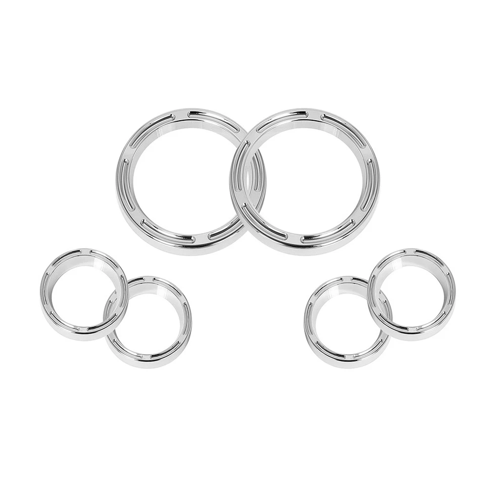 6x Tablero de instrumentos cromado calibre bisel embellecedor cubiertas para 96-13 Harley Street Glide Foto 2 de 4