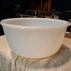 Vintage Glasbake 18 White Milk Glass Mixing Bowl Made for Sunbeam Mixers 9 7/8"