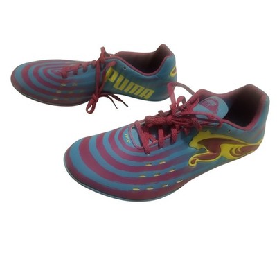 Puma TFX Track Spikes Cleats Blue Red Yellow Mens 6 Womens 8.5