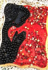 CHRISTMAS GIFT!! Praying woman Made with Recycled Vintage Jewelry. Newly made.