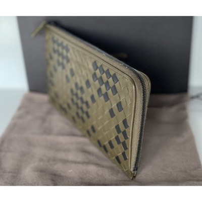 ヴェネタ NWT $630 Bottega Veneta Intrecciato Leather Zipper Wallet Mustard