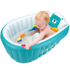 Inflatable Bathing Tub for Toddler,Non Slip Safety Thick Cushion Central Seat,Po