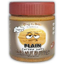 Crazy Go Nuts | Plain Walnut Butter | W Sea Salt | 255g | Fast Free Shipping