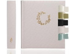 Premium Scrapbook Album   Photo Album with Writing Space   100 Pages Taupe/Grey