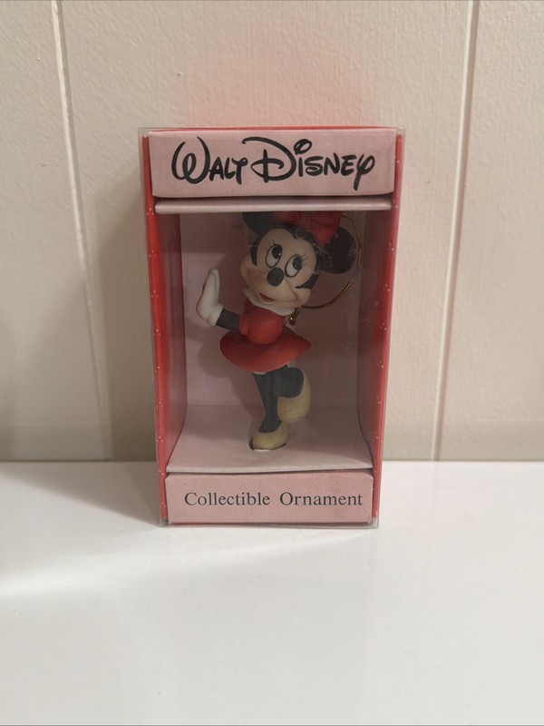 Vintage Schmid Walt Disney Christmas Ornament  Minnie  Mouse Ceramic