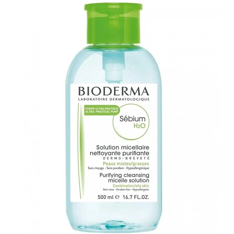 Bioderma Donna Pulizia Viso, H2o Pompe Inversée (Acqua Micellare, 500 Ml) - Immagine 2
