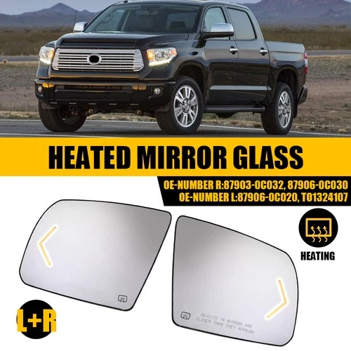 For Toyota Sequoia 08-2017 Tundra 2007-21 Mirror Glass Heated Left Right Side