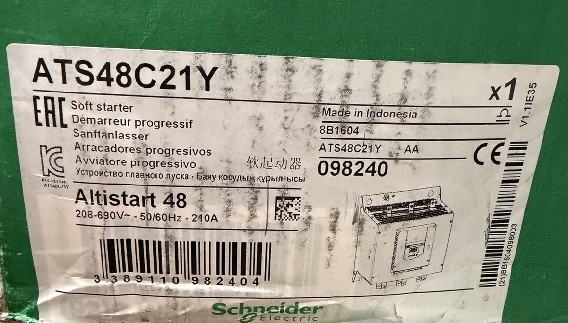 Schneider Electric ATS48C21Y Altistart 48 Soft Starter 210A 208-690V NEW
