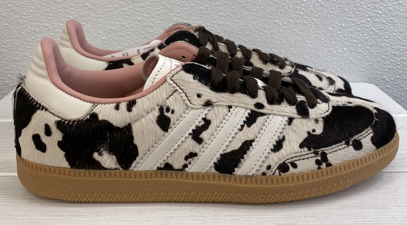 Adidas Samba OG Women's Size 7 Calf Hair Cow Print Wonder Mauve Casual Sneakers