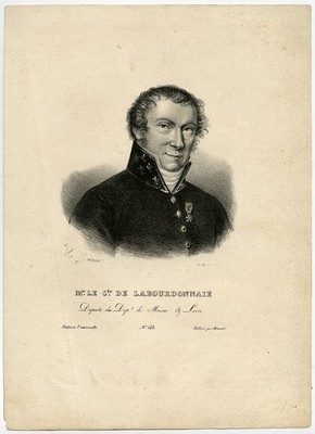 Antiker Druck - Graf de Labourdonnaie - Stellvertreter von Maine & Loire - Garnier - 1826