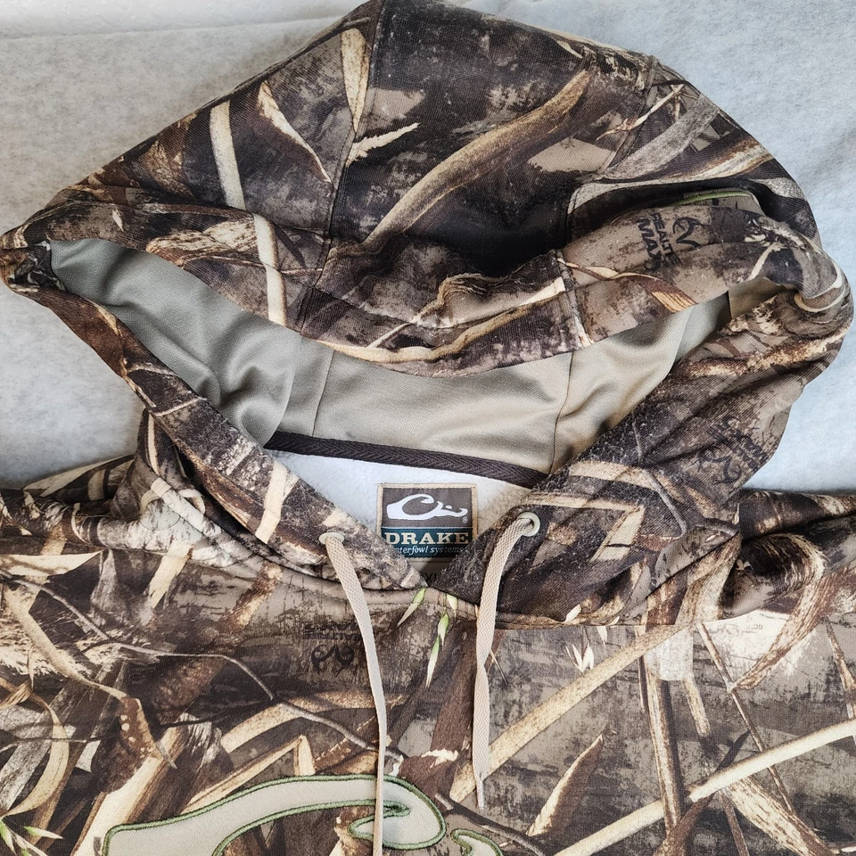 DRAKE WATERFOWL SYSTEMS CAMO PERFORMANCE HOODIE PULLOVER SWEATSHIRT - Image 4 of 4