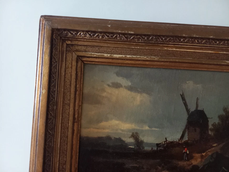 WILH. KLEIN (1821-1897) | Landschaft/Windmühle | ORIGINAL Ölgemälde auf Leinwand - Bild 3 von 4