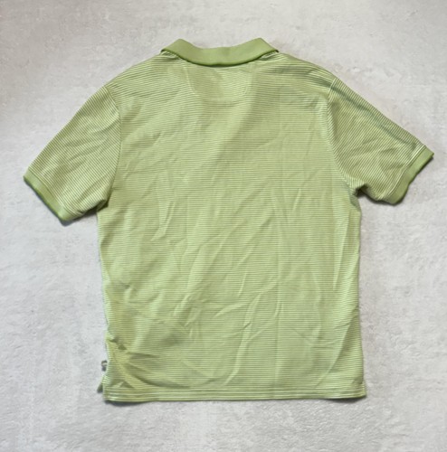 Tommy Bahama Polo Shirt Mens Large Green White Striped Pima Cotton Marlin Logo - Picture 3 of 8