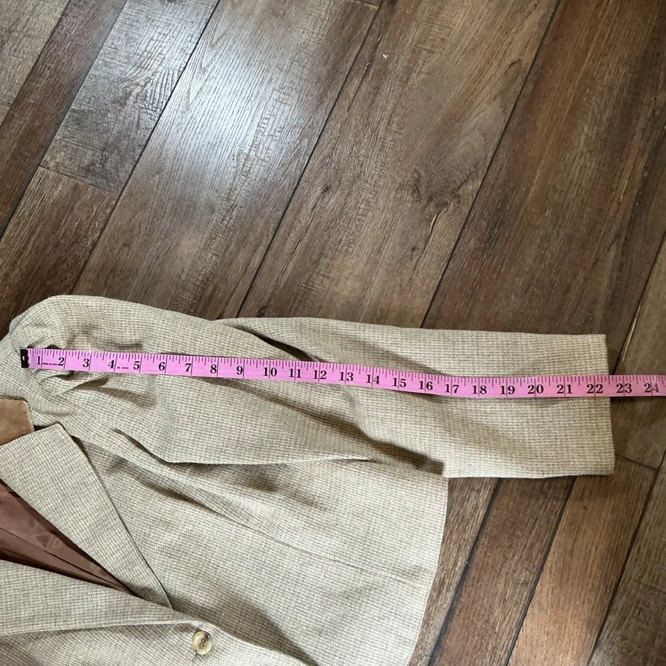 80s VINTAGE TOMBOY Size 11/9 Womens Blazer Pants Suit Set Wool Blend Beige 11717 - Image 3 of 4