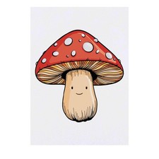 'Smiling Toadstool Mushroom' Temporary Tattoos / Transfers TO00064187 