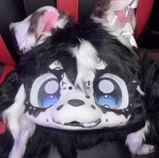 Toony style canine dalmatian puppy partial fursuit furry