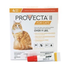 Provecta II for Cats Over 9 lbs Flea Treatment 4 Doses 4-Month Supply Topical