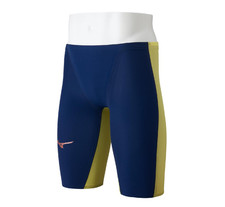 Mizuno GX SONIC ROYAL PW Swimwear N2MBD001 Navy Yellow Men Swimsuit New model XS