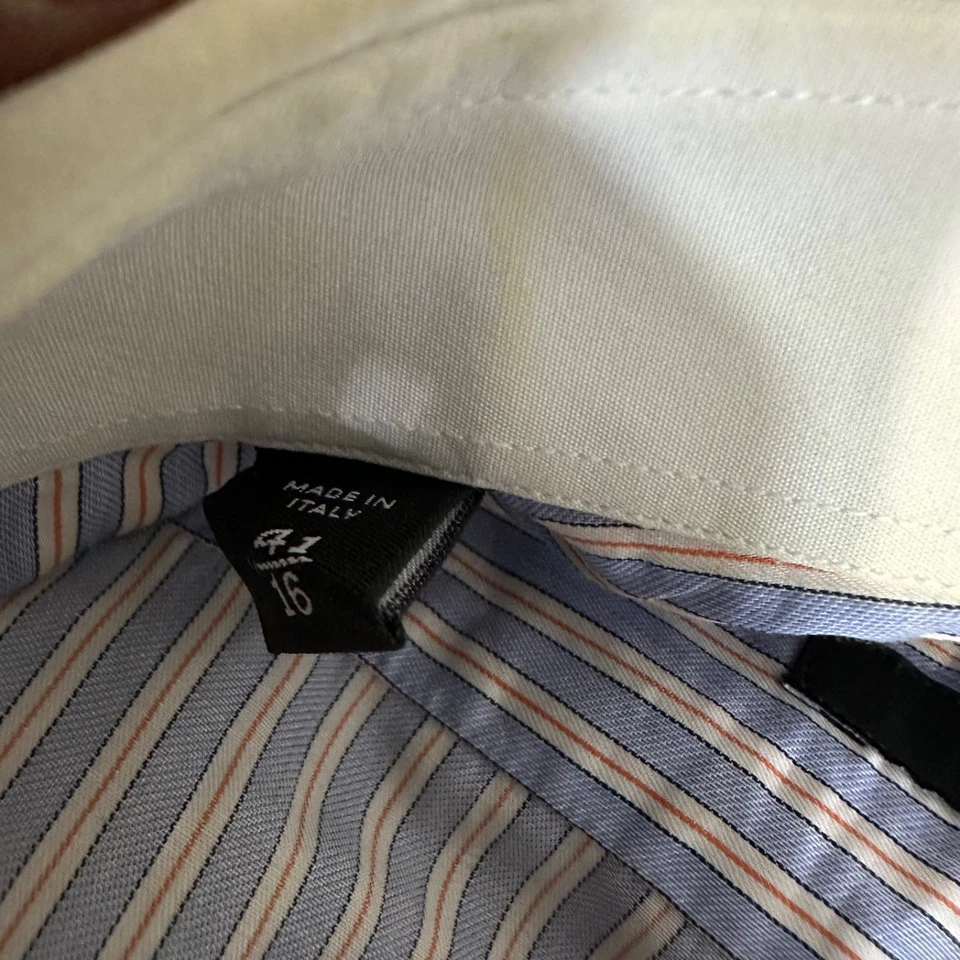 Gucci Mens Long Sleeve Dress Shirt Made in Italy Size 41/16 Striped *Flaw* - Image 4 of 4