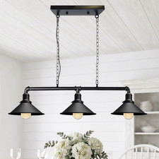 Vintage Steam Punk Ceiling Light 3 Way Pendant Hanging Over Dinning Table Lamp